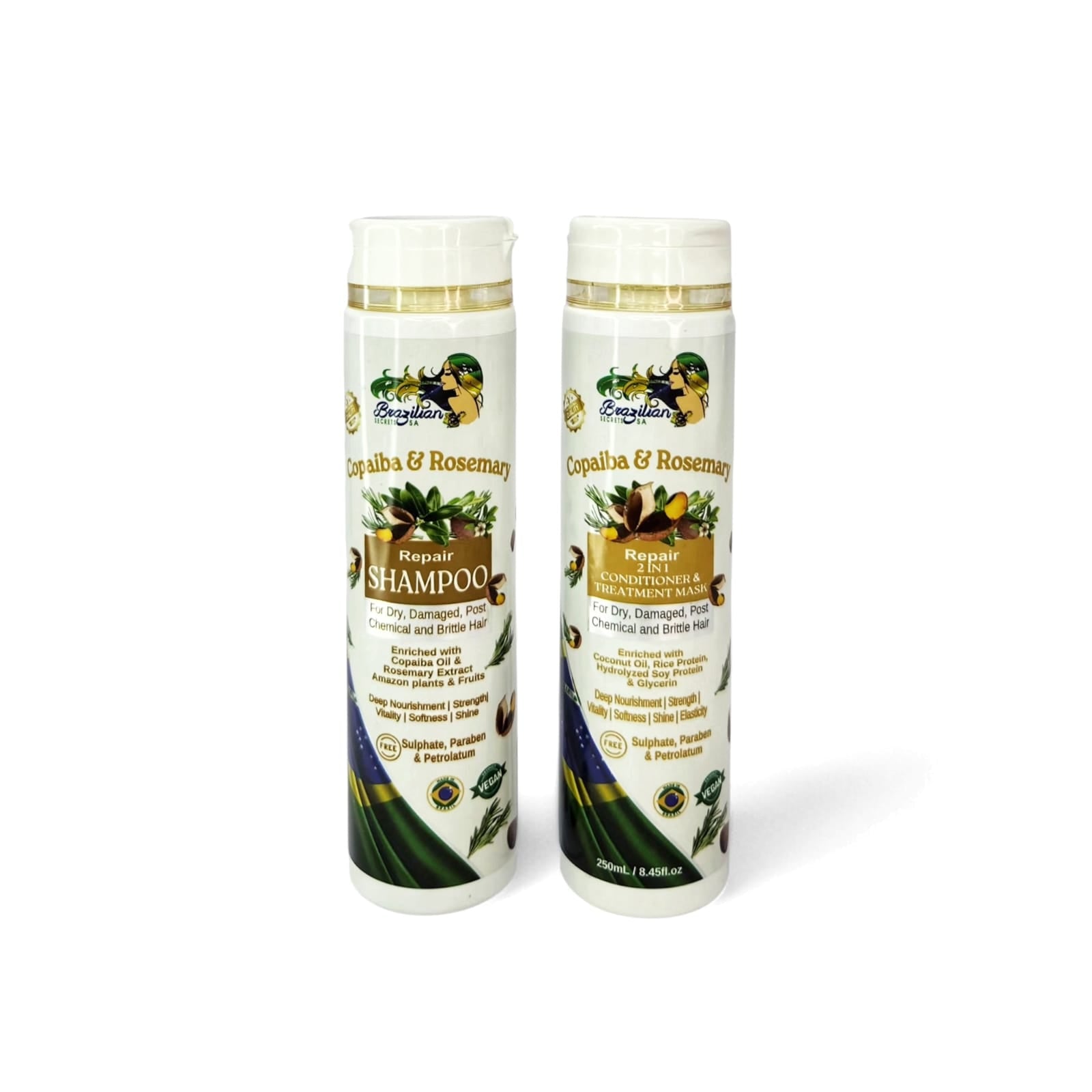 Copaíba Shampoo & 2-in-1 Conditioner / Treatment Mask Set – 250ml